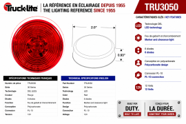 TRUCK LITE LED LAMP 2" ROUND MARKER RED