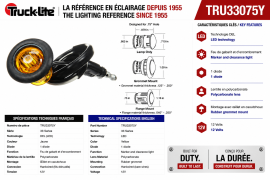 TRUCK LITE LIGHT KIT PC .180" BULLET AMBER