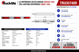 TRUCK LITE LED BAR LAMP 6" RED