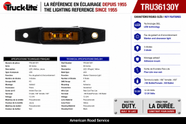 TRUCK LITE LED LIGHT WING AMBER