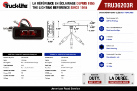 TRUCK LITE FLEXITE PC W/3 WIRES RED