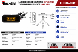 TRUCK LITE FLEXITE PC W/3 WIRES AMBER