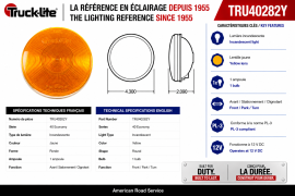 TRUCK LITE MOD 40 4" SEALED ECON ST&T LAMP AMBER