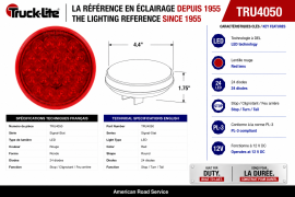TRUCK LITE LED LAMP 4" ROUND STT RED