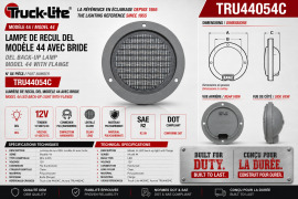 TRUCK LITE LED BACK-UP MODEL 44 W/FLANGE KIT