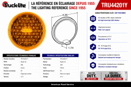 TRUCK LITE REAR TURN LAMP 4" LED 42 DIODE FIT N FORGET AMBER