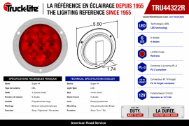 TRUCK LITE 17LED SUPER 44 GRAY FLANGE STT RED