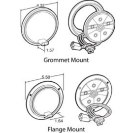TRUCK LITE BACK UP LAMP 4" RD CLEAR LED 6 DIODE FIT N FORGET