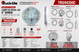 TRUCK LITE BACK UP LAMP 4" RD CLEAR LED 6 DIODE FIT N FORGET