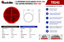 TRUCK LITE REFLECTOR ROUND 2" RED