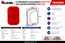 TRUCK LITE MOD 45 SUPER S/T/T RED