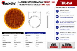 TRUCK LITE REFLECTOR ROUND 2" AMBER