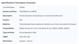 TRUCK LITE BOX NOSE LATCH GREY PRO-PAR