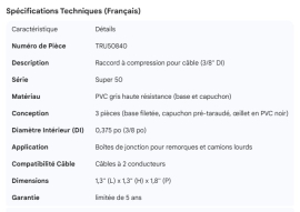 TRUCK LITE 3/8" ID FITTING