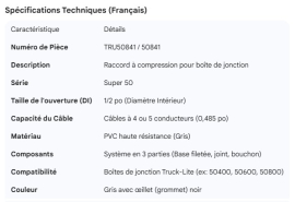 TRUCK LITE 1/2" ID FITTING