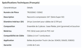 TRUCK LITE 3/4" ID FITTING