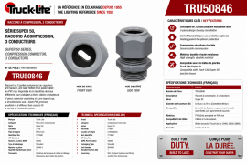 TRUCK LITE COMPRESSION OVAL FITTING 3 CONDUCTOR