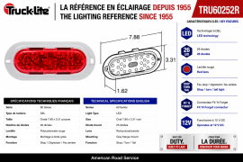 TRUCK LITE LED MDL 60 FLANGE MT LAMP ONLY RED
