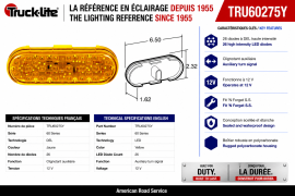 TRUCK LITE LED MDL 60 MID TURN LAMP ONLY AMBER