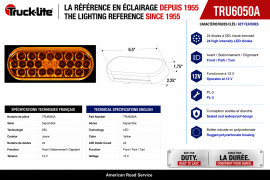 TRUCK LITE LED LAMP OVAL AMBER