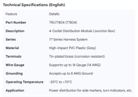 TRUCK LITE 4 WAY JUNCTION BOX