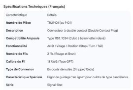 TRUCK LITE DOUBLE SOCKET LIGHT PIGTAIL