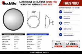 TRUCK LITE CONVEX MIROIR 8" SS