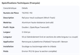 TRANSCRAFT WINCH TRACK 3-5/64" ALUM (50')