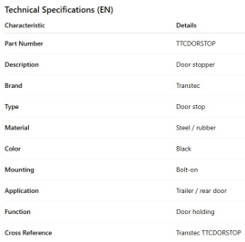 TRANSTECH DOOR STOPPER