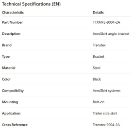 SUPPORT DE JUPE A&Eacute;RODINAMIQUE