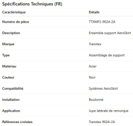 SUPPORT DE JUPE A&Eacute;RODINAMIQUE