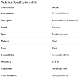 SUPPORT DE JUPE A&Eacute;RODINAMIQUE