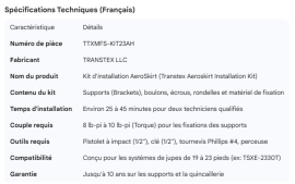 TRANSTEX AEROSKIRT INSTALLATION KIT
