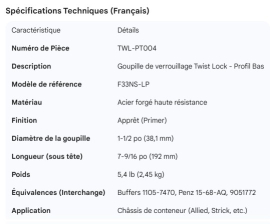 TWIST LOCK PIN LOW PROFILE F33NS-LP