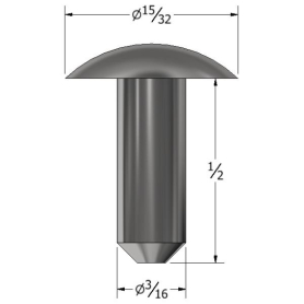 UTILITY SOLID RIVET 3/16 X 1/2
