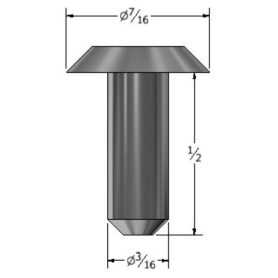 SOLID RIVET ALUM  3/16 X 1/2 FLAT HEAD