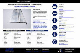 UTILITY ALUMINUM FRONT CORNER CLOSURE 98"