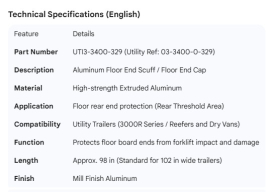UTILITY FLOORING ALUM END SCUFF