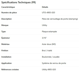 UTILITY DOOR LATCH STAMPING 3/16 MS