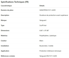 BANDE PROTECTRICE AVANT