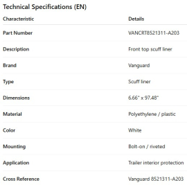 BANDE PROTECTRICE AVANT