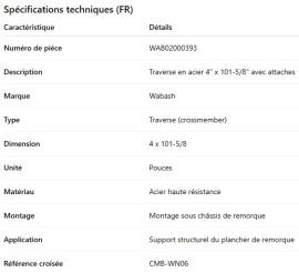 TRAVERSE DE PLANCHER