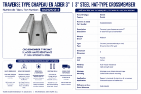 WABASH - TRAVERSE DE PLANCHER 3'' TYPE CHAPEAU