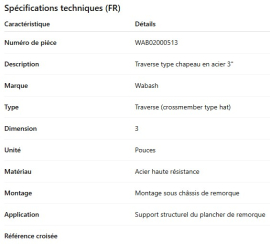 TRAVERSE DE PLANCHER