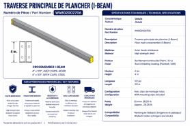 WABASH - TRAVERSE DE PLANCHER 4''