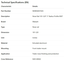 LONGERON SUP&Eacute;RIEUR AVANT WABASH