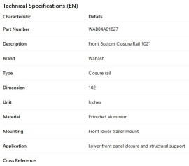 LONGERON DU BAS AVANT WABASH