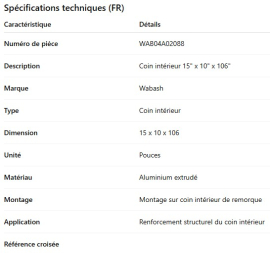 COIN INT&Eacute;RIEUR AVANT WABASH