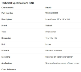 COIN INT&Eacute;RIEUR AVANT WABASH