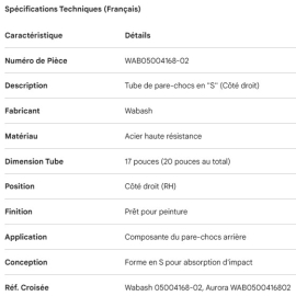 TUBE DE PARE-CHOCS